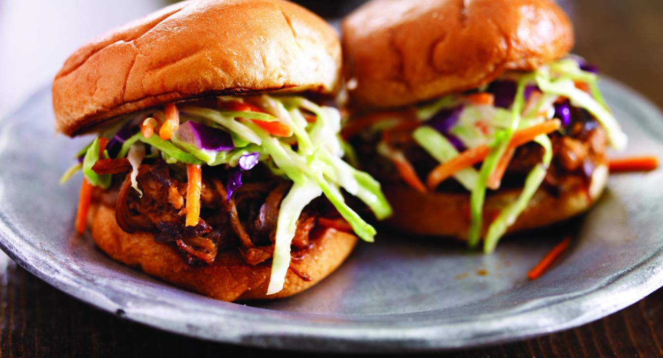 Pulled Pork Sandwiches with pickled celery & jalapenos