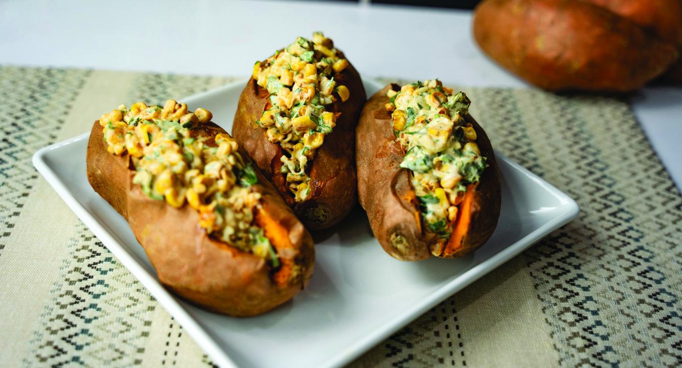 Street Corn Stuffed  Sweet Potatoes 